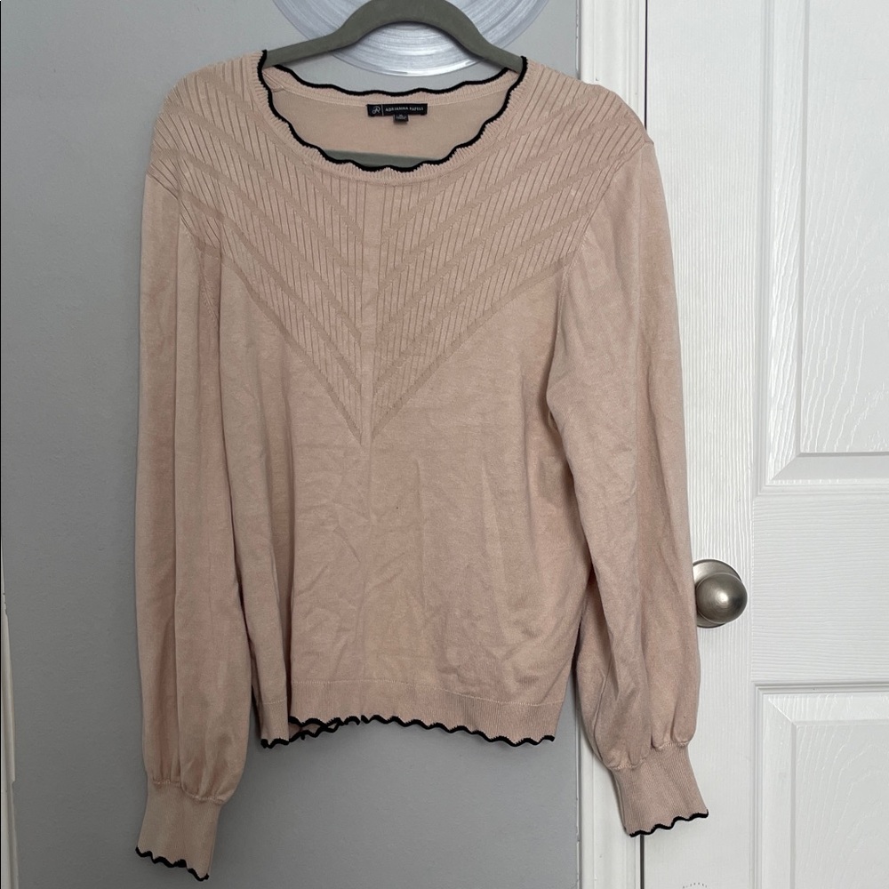 Adrianna Papell Beige Knit with Black Accents